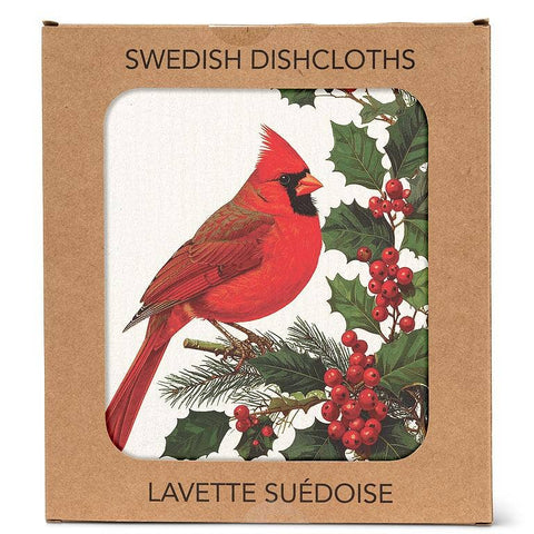 Cardinal & Holly Dishcloth