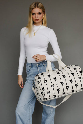 Panache | White & Black Bows Duffel