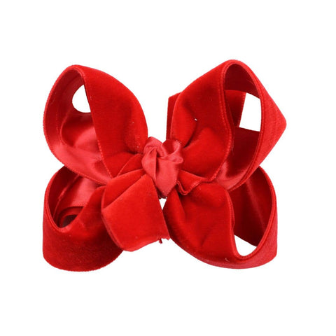 VELVET HAIR BOWS ON ALLIGATOR CLIP