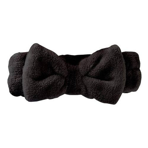 Bella | Plush Bow Spa Headband - Black