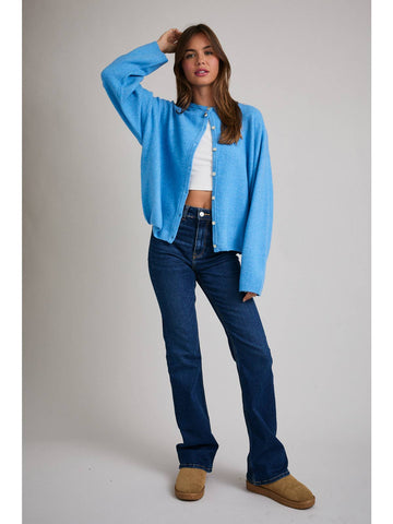 Long Sleeve Crew Neck Knit Cardigan