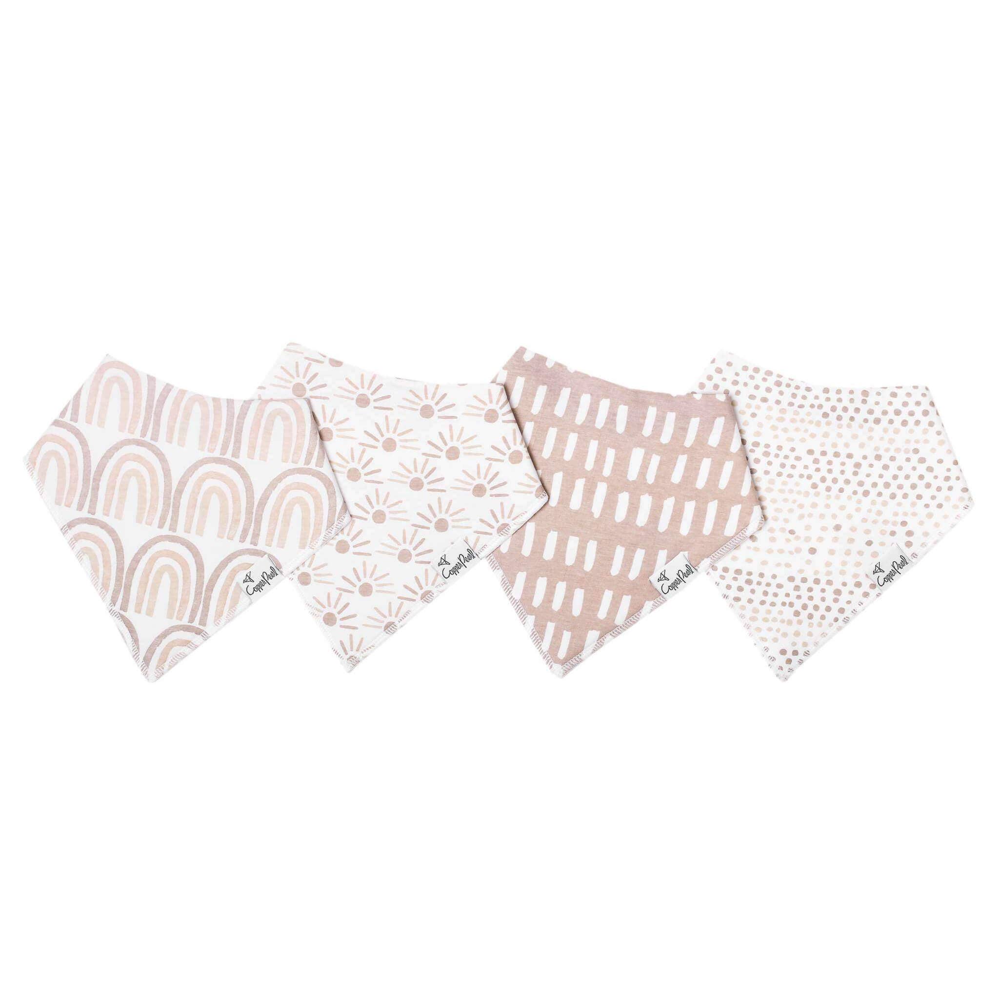 Copper Pearl | 4 Pack Baby Bandana Bibs