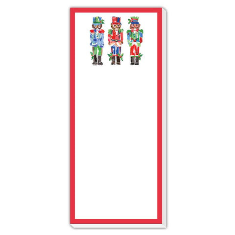 Nutcracker Trio with Red Border Skinny Notepad