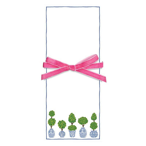 Rectangle Notepaper with Acrylic Tray - Topiaries