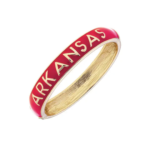 Arkansas Razorback Sculpted Enamel Hinge Bangle