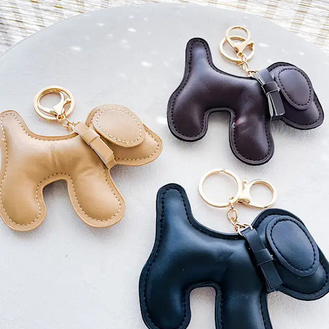 Faux Leather Dog Charm