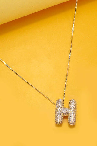 Initial Rhinestone Bubble Necklace
