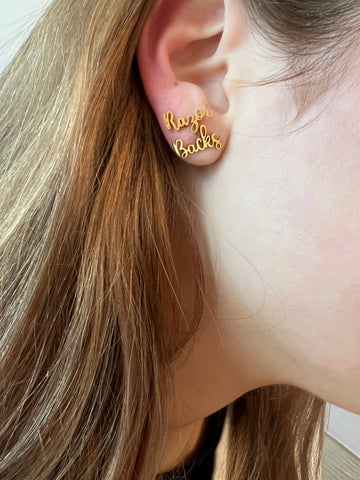 RazorBacks Gold Stud Earrings