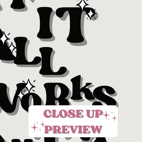 What If It All  Works Out Trendy Retro Typography Wall Art