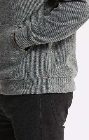 Knit Flannel Pullover Hoodie