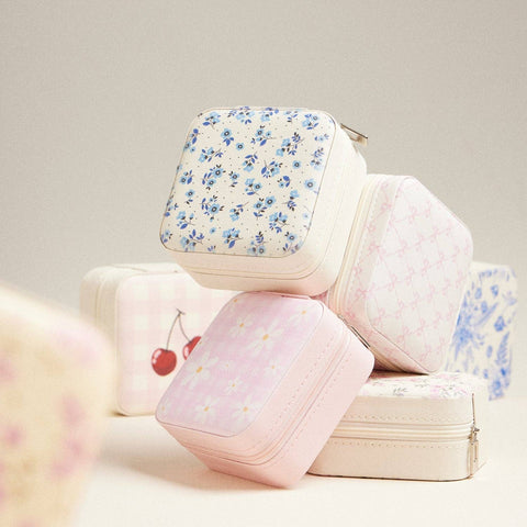 Bow Print Travel Jewelry Case