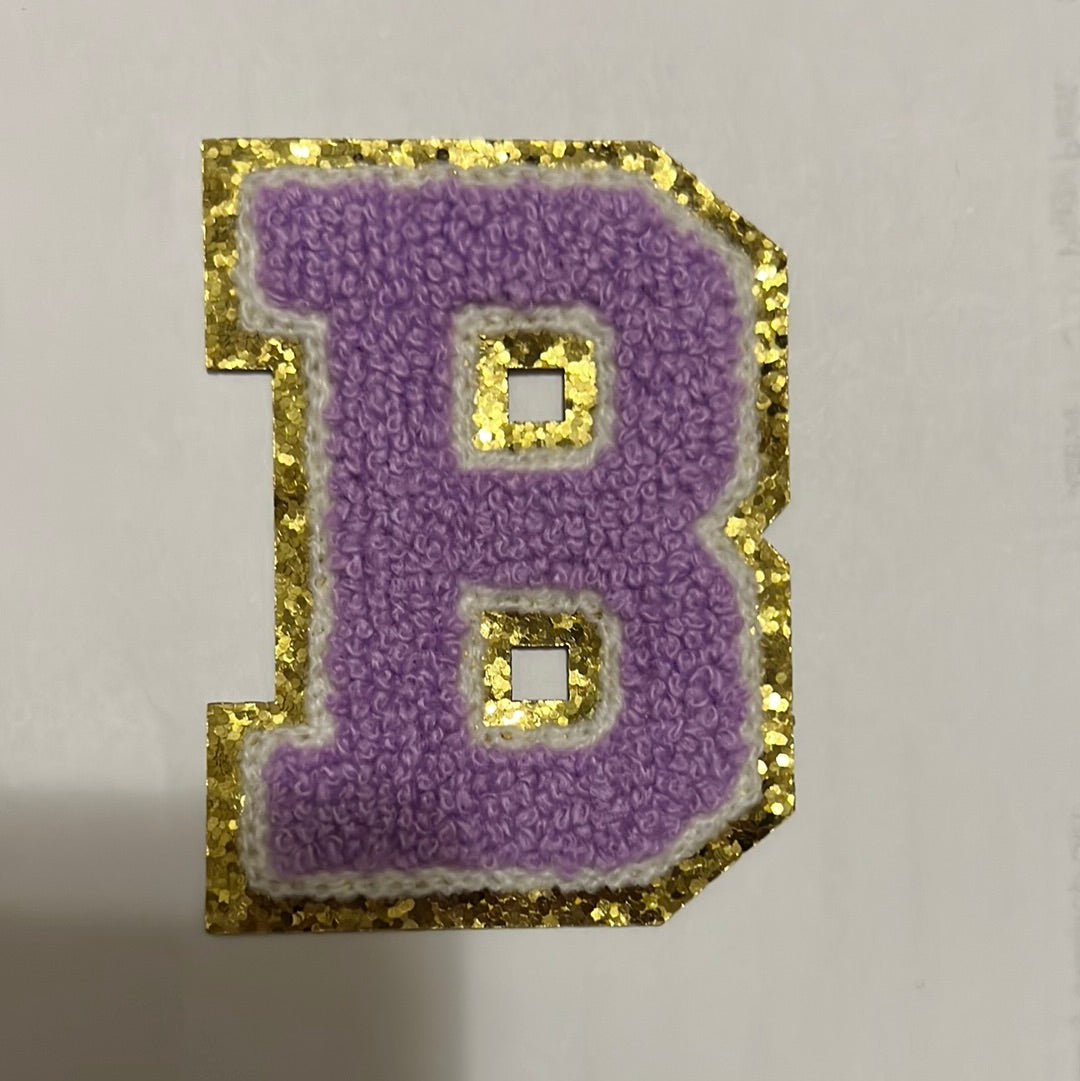 Iron On Patch | 3 Inch | Varsity Letter |Purple/White