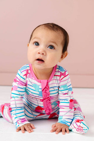 Lollipop Hearts Ruffle Footie