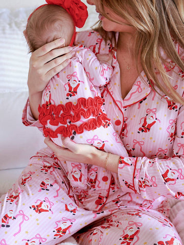 Christmas Ruffle Zipper Footie | Jolly Ribbons