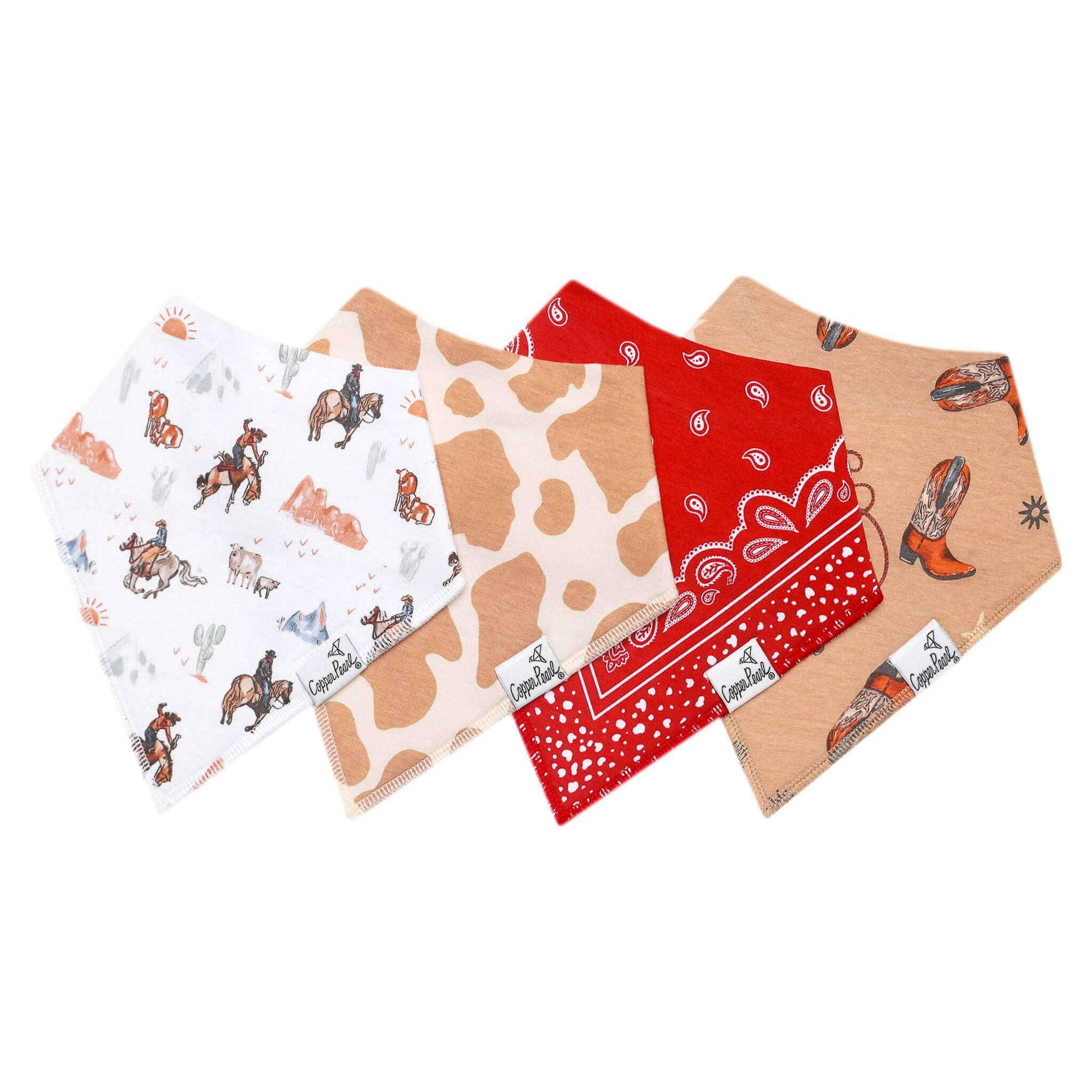Copper Pearl | 4 Pack Baby Bandana Bibs
