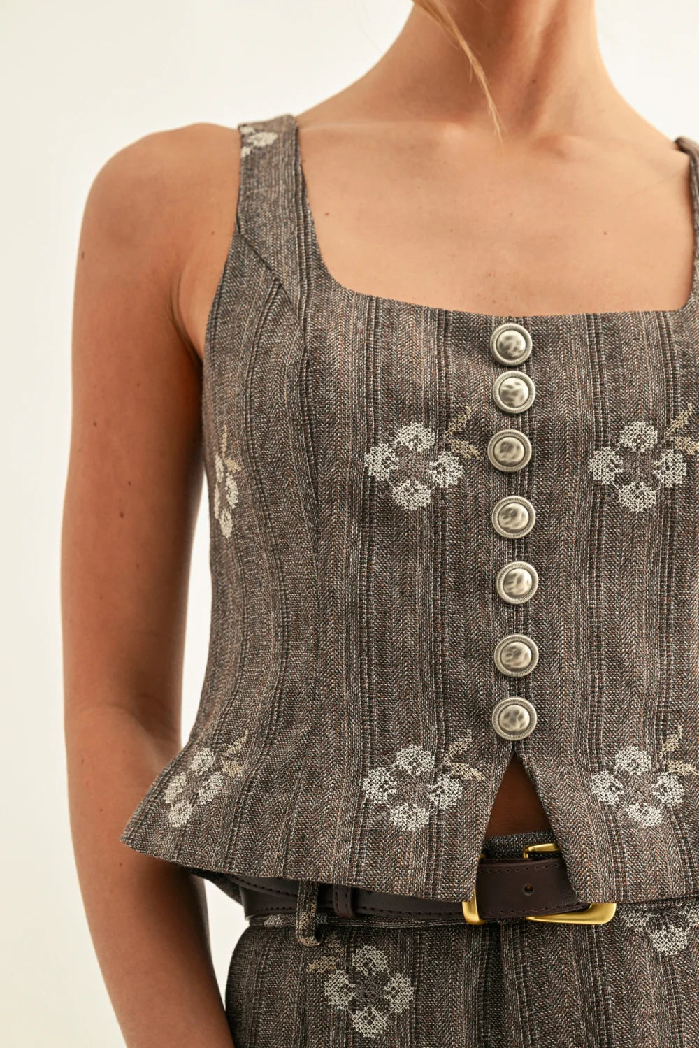 AR | Sienna Bustier Top in Brown Multi