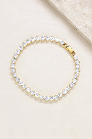 Crystal Chain 18k Gold Plated Tennis Bracelet