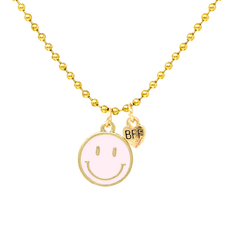 BFF Smiley Face Necklace Set