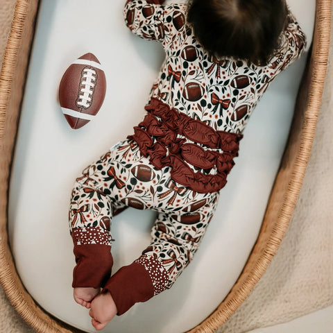 Fletch | Game Day Blooms Ruffle Footie Snoozer