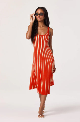 ASTR | Irecia Sweater Dress in Red Stripe