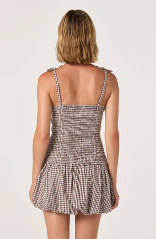 ASTR | Jeliany Dress in Brown Gingham