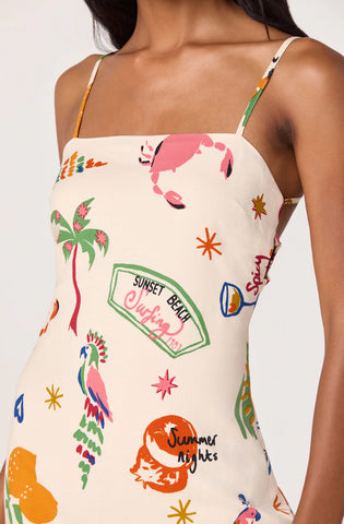 ASTR | Valencia Dress in Island Sketchbook