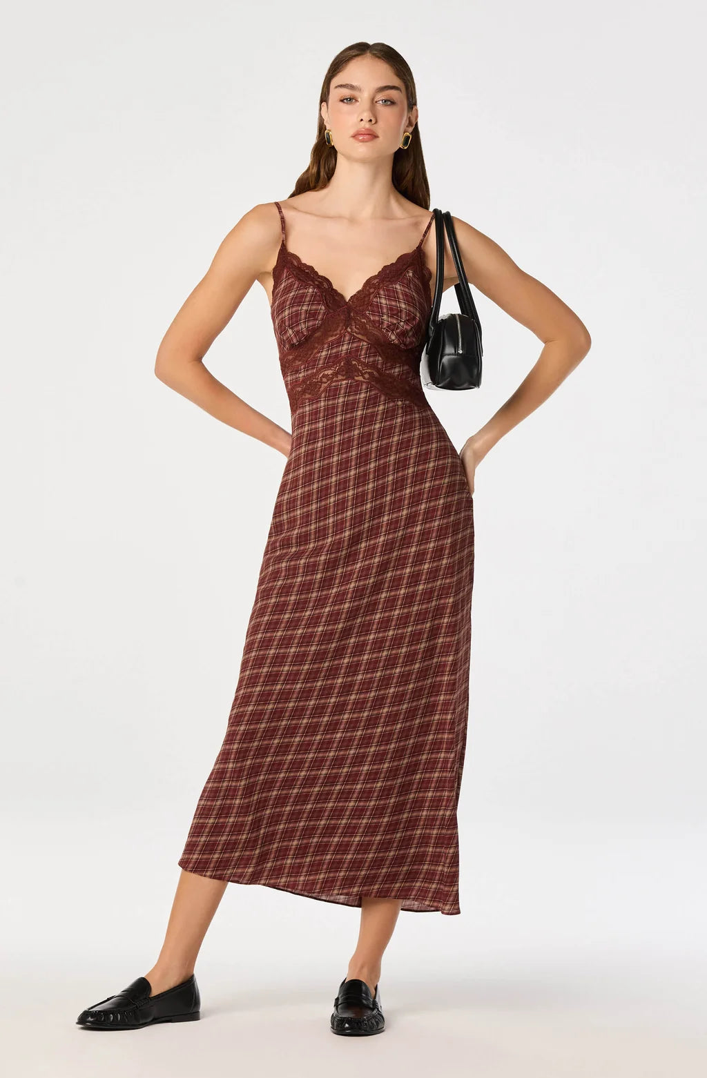 ASTR | Carin Maxi Plaid in Wine Plaid