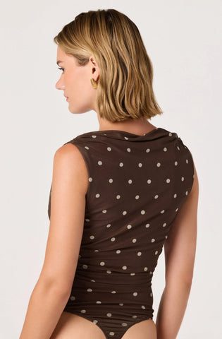 ASTR | Claudia Bodysuit in Brown Polka Dot