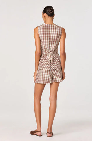 ASTR | Karan Vest in Brown Checker