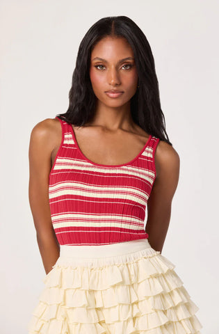 ASTR | Kaylea Sweater Top in Red Stripe