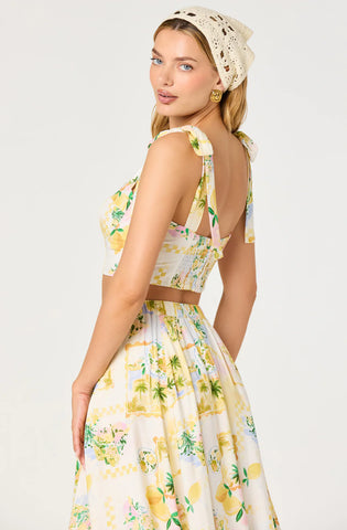 ASTR | Kaleigh Tie-Strap Bustier Top in Lemon Paradise