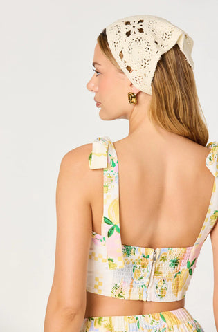 ASTR | Kaleigh Tie-Strap Bustier Top in Lemon Paradise