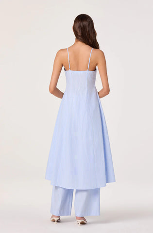 ASTR | Rena Tunic Top inch Blue Pinstripe