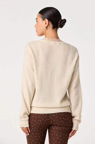 ASTR | Jadyn Lace-Trim V-Neck Sweater