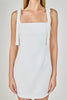 ER | Bow Tie Scoop Neck Mini Dress in White