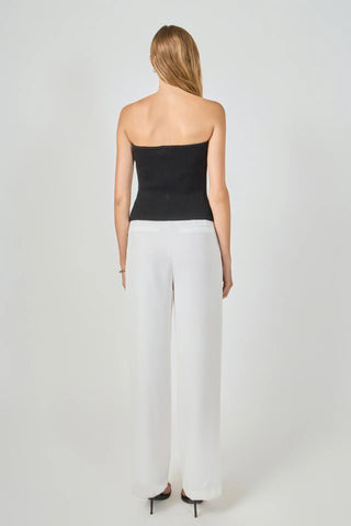 ER | Seashell Trim Tube Knit Top in Black