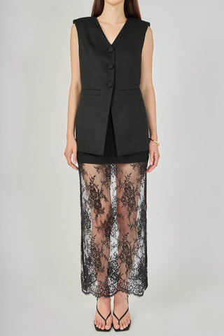 ER | Lace Mix Media Sleeveless Maxi Dress