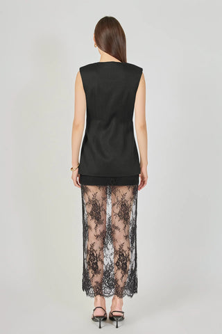 ER | Lace Mix Media Sleeveless Maxi Dress