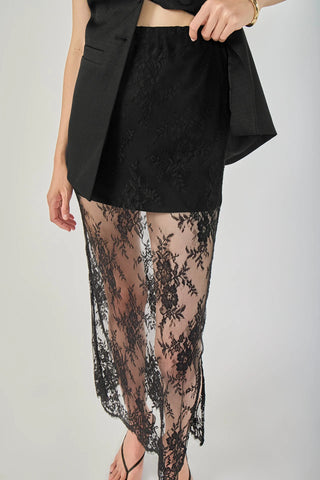 ER | Lace Mix Media Sleeveless Maxi Dress