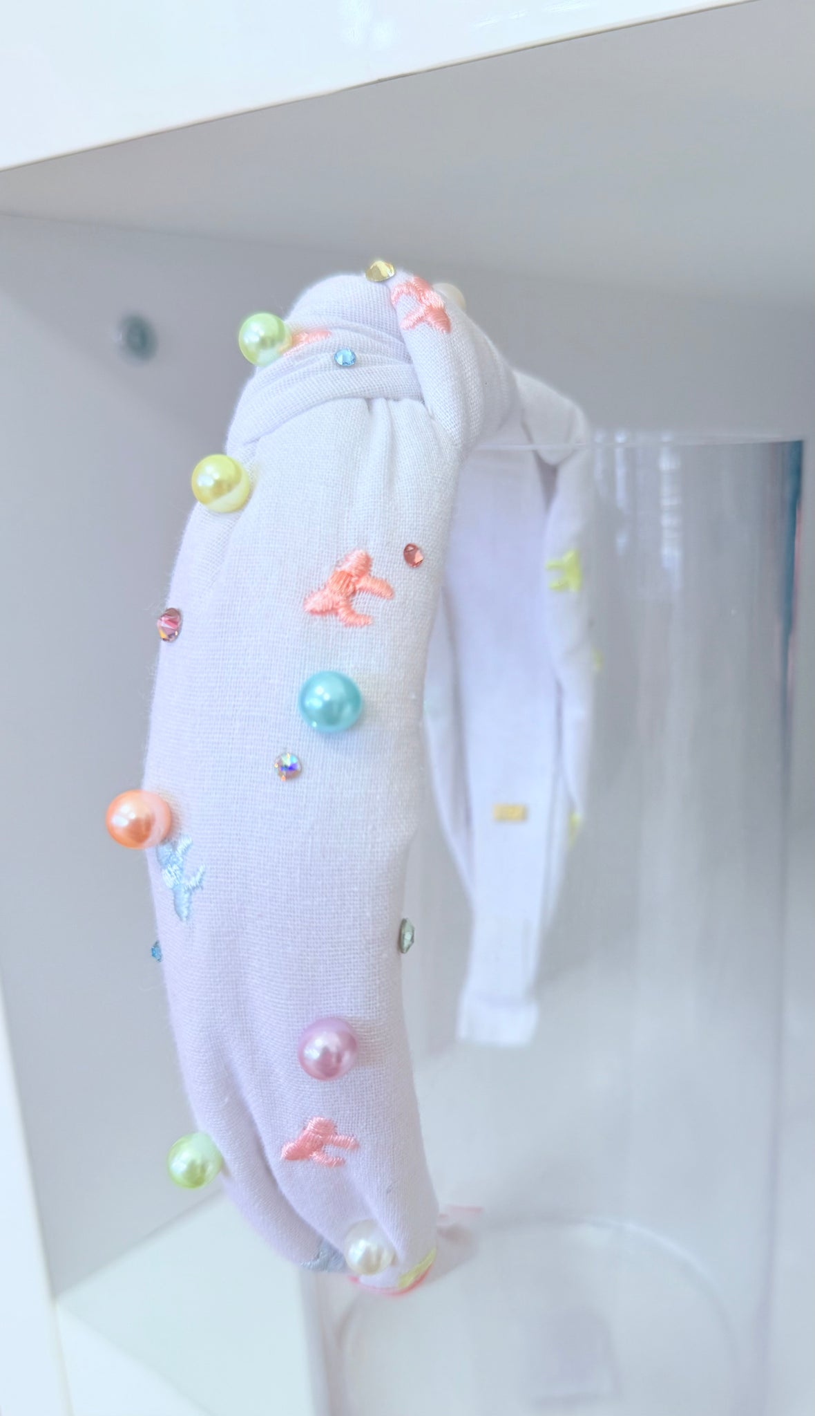 Bari Lynn | Bow & Pearl Linen Knot Headband