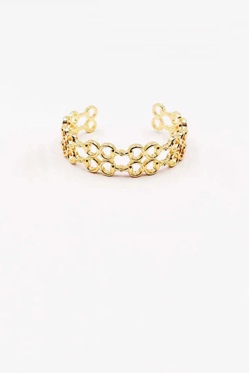 Gold Linked Cuff Bracelet