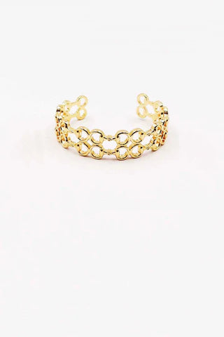Gold Linked Cuff Bracelet