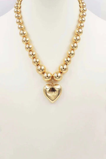 Graduated Gold Beaded Necklace