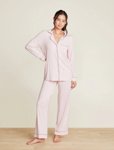 Barefoot Dreams Luxe Milk Piped Jersey PJ Set