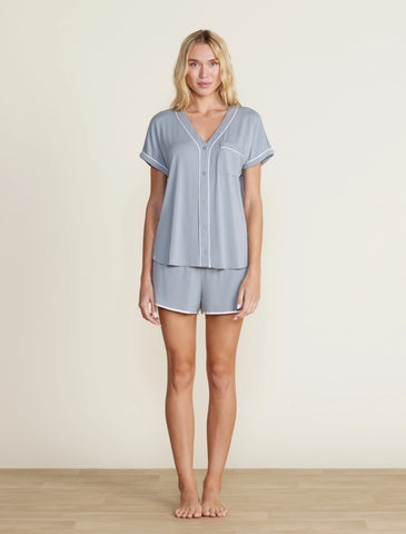 Barefoot Dreams MC Soft Jersey Piped PJ Set