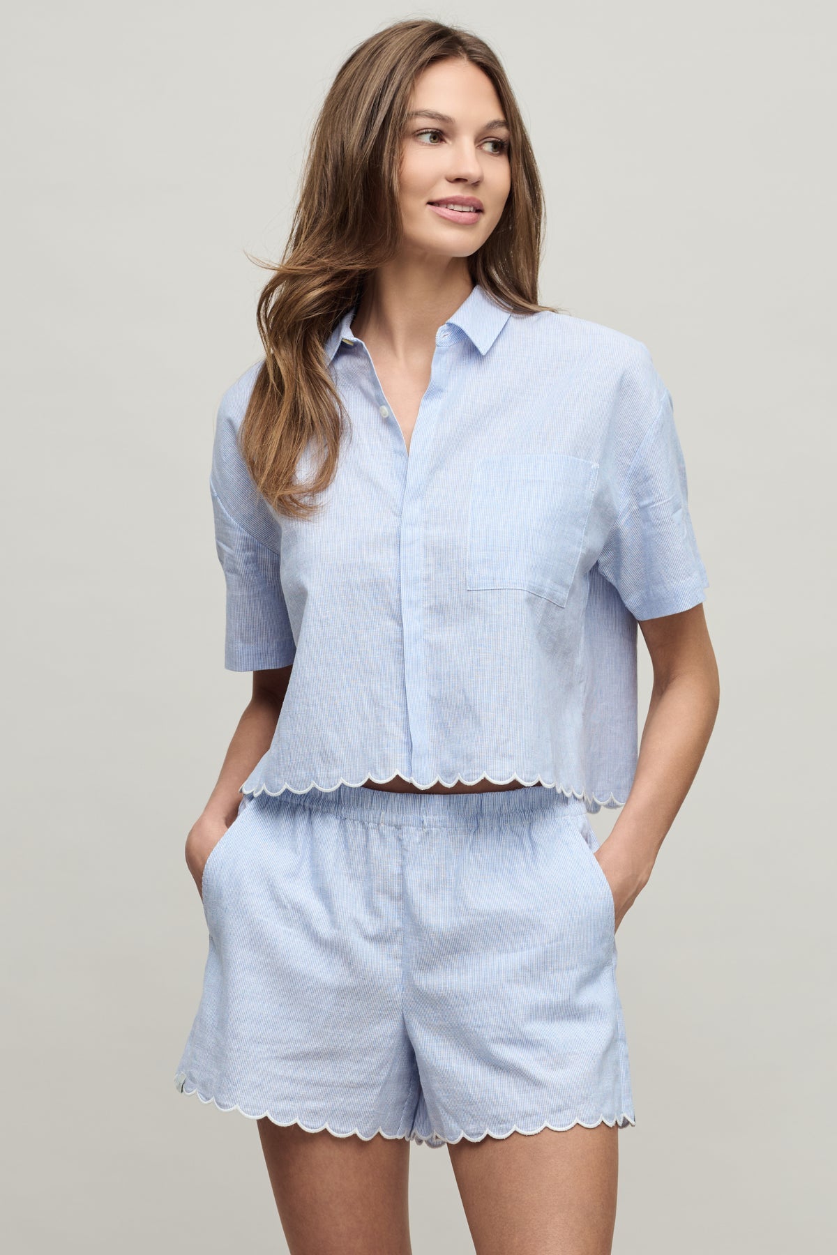 Barefoot Dreams | Linen Blend Stripe Shirt