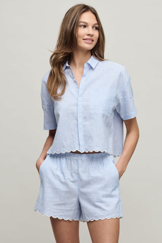 Barefoot Dreams | Linen Blend Stripe Shirt