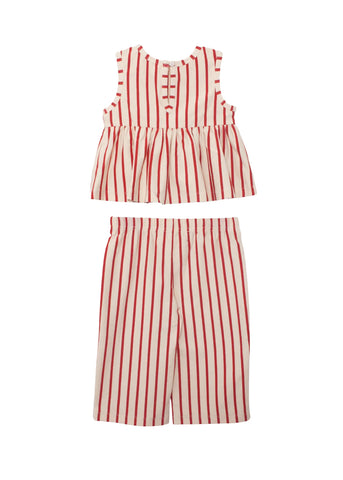 Terracotta Stripe Sleeveless Two Piece