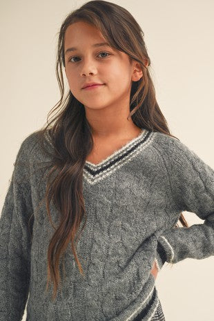 Girls V Neck Sweater