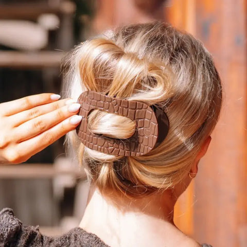 Teleties | Brown Crocodile Hair Clip